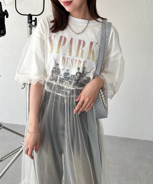 apres jour mignon(アプレジュールミニョン)の「チュールシアー裾フリルワンピース【ZOZOTOWN限定アイテム】(ワンピース・レディース・アイボリー/ブラック・SMALL/MEDIUM/X-LARGE)」の2枚目の写真