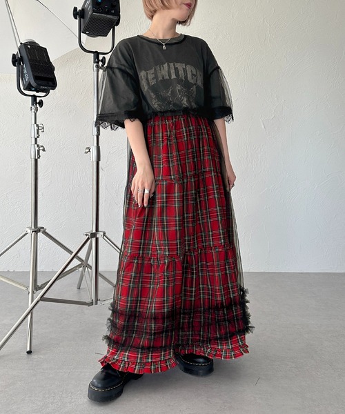 apres jour mignon(アプレジュールミニョン)の「チュールシアー裾フリルワンピース【ZOZOTOWN限定アイテム】(ワンピース・レディース・アイボリー/ブラック・SMALL/MEDIUM/X-LARGE)」の1枚目の写真