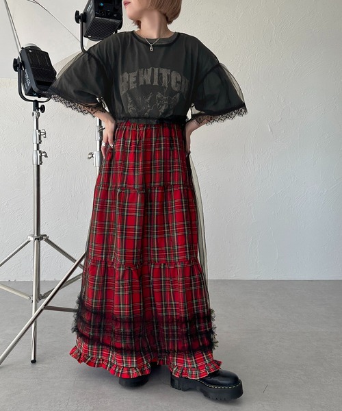 apres jour mignon(アプレジュールミニョン)の「チュールシアー裾フリルワンピース【ZOZOTOWN限定アイテム】(ワンピース・レディース・アイボリー/ブラック・SMALL/MEDIUM/X-LARGE)」の13枚目の写真