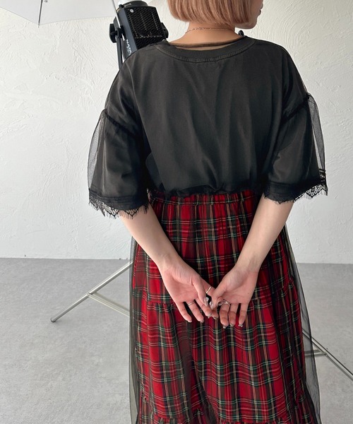 apres jour mignon(アプレジュールミニョン)の「チュールシアー裾フリルワンピース【ZOZOTOWN限定アイテム】(ワンピース・レディース・アイボリー/ブラック・SMALL/MEDIUM/X-LARGE)」の10枚目の写真