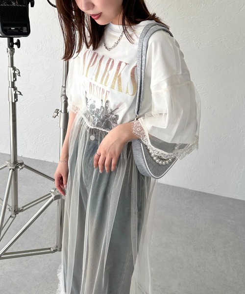 apres jour mignon(アプレジュールミニョン)の「チュールシアー裾フリルワンピース【ZOZOTOWN限定アイテム】(ワンピース・レディース・アイボリー/ブラック・SMALL/MEDIUM/X-LARGE)」の3枚目の写真