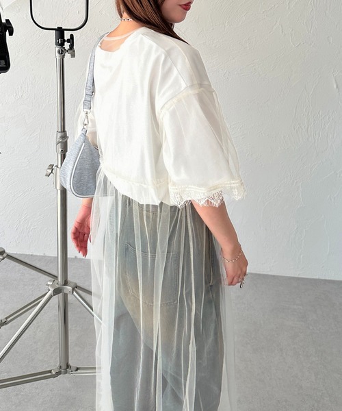 apres jour mignon(アプレジュールミニョン)の「チュールシアー裾フリルワンピース【ZOZOTOWN限定アイテム】(ワンピース・レディース・アイボリー/ブラック・SMALL/MEDIUM/X-LARGE)」の4枚目の写真