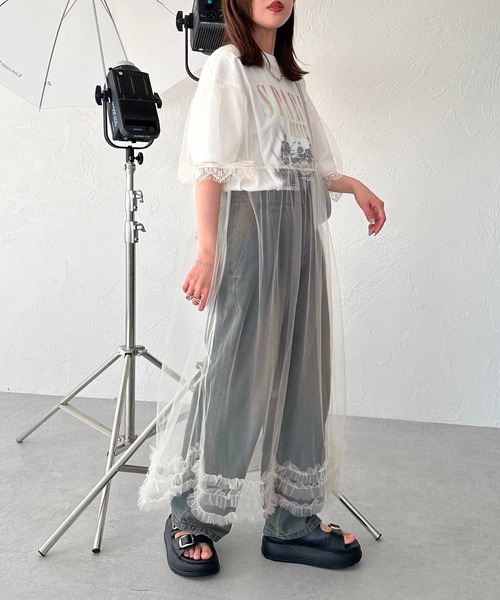 apres jour mignon(アプレジュールミニョン)の「チュールシアー裾フリルワンピース【ZOZOTOWN限定アイテム】(ワンピース・レディース・アイボリー/ブラック・SMALL/MEDIUM/X-LARGE)」の17枚目の写真