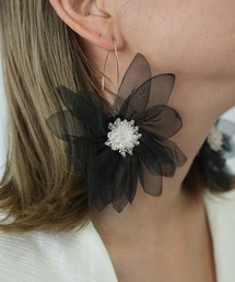 c.u.l | ボリュームシフォンフラワー フックピアス（両耳用） cula885(ピアス（両耳用）)