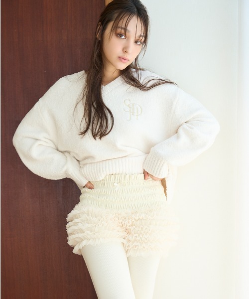 SNIDEL/ニット×チュールパンツレギンスSETUP ピンク SNIDEL HOME（スナイデルホーム）の「ニット×チュールパンツレギンス