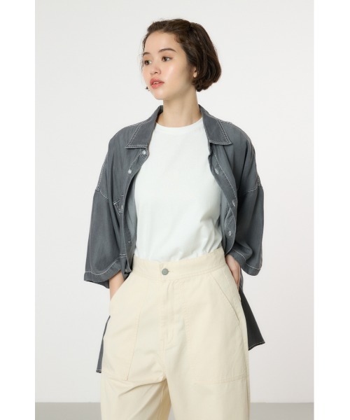 RODEO CROWNS WIDE BOWL(ロデオクラウンズワイドボウル)の「Supple DENIM LOOSE シャツ(シャツ/ブラウス・レディース・ブルー/ブラック・FREE)」の20枚目の写真