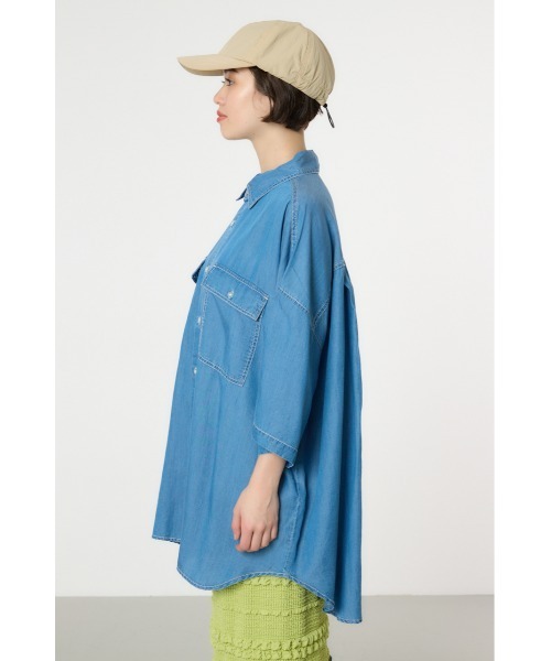 RODEO CROWNS WIDE BOWL(ロデオクラウンズワイドボウル)の「Supple DENIM LOOSE シャツ(シャツ/ブラウス・レディース・ブルー/ブラック・FREE)」の11枚目の写真