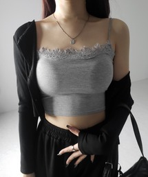 ※※【 カップ付き 】レーススクエアショートキャミソール / lace square short camisole
