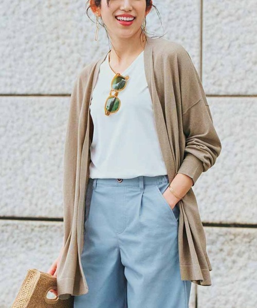 IEDIT(イディット)の「IEDIT やわらか薄手素材のスクエアシルエットゆるカーディガン(カーディガン/ボレロ・レディース・アイボリー/ベージュ/ブラウン・X-LARGE/LARGE/MEDIUM/XX-LARGE/XXX-LARGE/SMALL)」の1枚目の写真