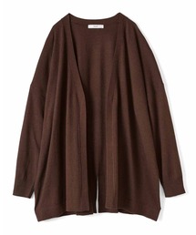 IEDIT やわらか薄手素材のスクエアシルエットゆるカーディガン