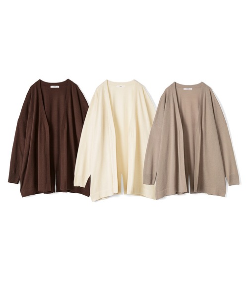 IEDIT(イディット)の「IEDIT やわらか薄手素材のスクエアシルエットゆるカーディガン(カーディガン/ボレロ・レディース・アイボリー/ベージュ/ブラウン・X-LARGE/LARGE/MEDIUM/XX-LARGE/XXX-LARGE/SMALL)」の4枚目の写真