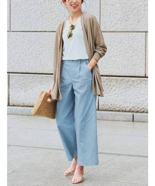 IEDIT(イディット)の「IEDIT やわらか薄手素材のスクエアシルエットゆるカーディガン(カーディガン/ボレロ・レディース・アイボリー/ベージュ/ブラウン・X-LARGE/LARGE/MEDIUM/XX-LARGE/XXX-LARGE/SMALL)」の7枚目の写真