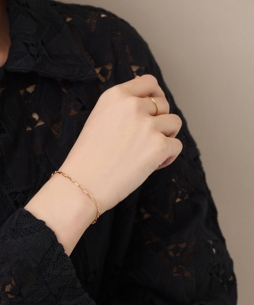 Lilas ゴールドチェーンブレスレット　k10 プレート*チェーンブレスレット K10（ブレスレット・バングル）｜Lilas