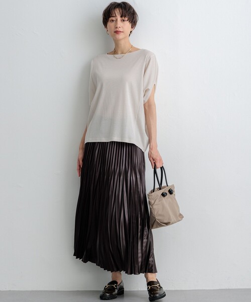 23区 S（ニジュウサンクチイサイサイズ）の「【洗える】シアーTEE（Tシャツ/カットソー・レディース・ネイビー系/スモーキーグリーン系/ライラック系/ベージュ系・32）」の11枚目の写真
