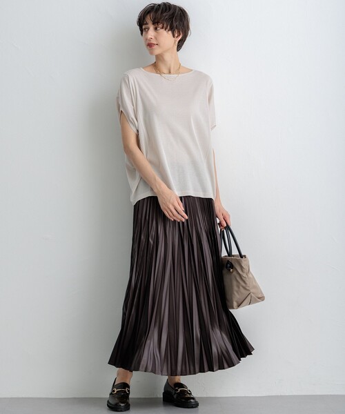 23区 S（ニジュウサンクチイサイサイズ）の「【洗える】シアーTEE（Tシャツ/カットソー・レディース・ネイビー系/スモーキーグリーン系/ライラック系/ベージュ系・32）」の12枚目の写真