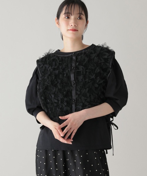 studio CLIP(スタディオクリップ)の「《natural by clip》Wフロントチュールジレ(ベスト・レディース・ブラック/グレー/アイボリー・FREE)」の21枚目の写真