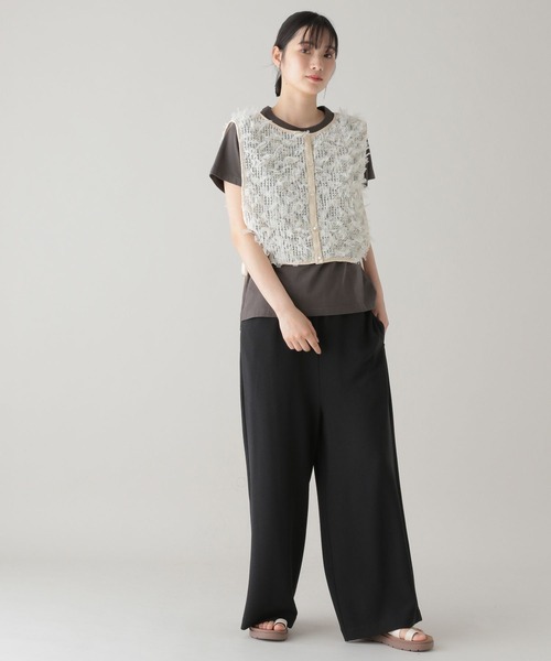 studio CLIP(スタディオクリップ)の「《natural by clip》Wフロントチュールジレ(ベスト・レディース・ブラック/グレー/アイボリー・FREE)」の19枚目の写真