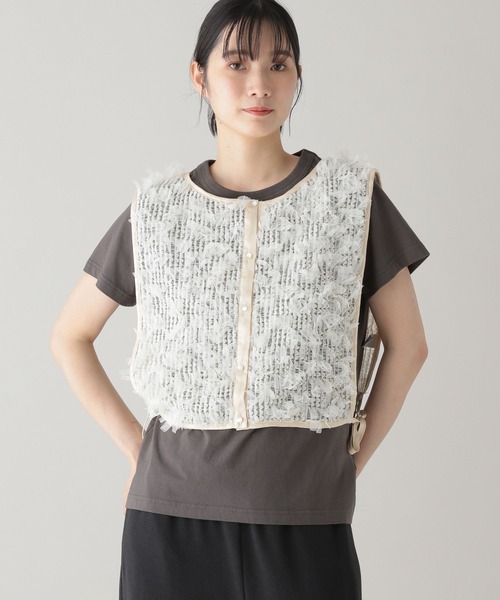 studio CLIP(スタディオクリップ)の「《natural by clip》Wフロントチュールジレ(ベスト・レディース・ブラック/グレー/アイボリー・FREE)」の16枚目の写真