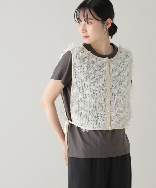studio CLIP(スタディオクリップ)の「《natural by clip》Wフロントチュールジレ(ベスト・レディース・ブラック/グレー/アイボリー・FREE)」の14枚目の写真