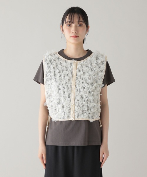 studio CLIP(スタディオクリップ)の「《natural by clip》Wフロントチュールジレ(ベスト・レディース・ブラック/グレー/アイボリー・FREE)」の13枚目の写真
