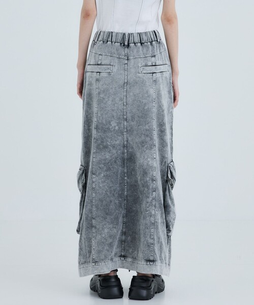 STUDIOUS(ステュディオス)の「【STUDIOUS/ステュディオス】ジャージ-カーゴスカート(スカート・レディース・ブラック/ライトグレー・FREE)」の8枚目の写真