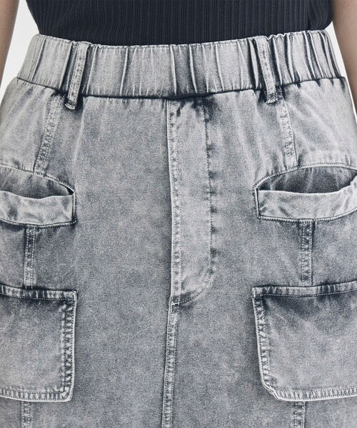 STUDIOUS(ステュディオス)の「【STUDIOUS/ステュディオス】ジャージ-カーゴスカート(スカート・レディース・ブラック/ライトグレー・FREE)」の9枚目の写真