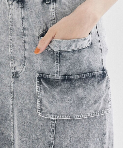 STUDIOUS(ステュディオス)の「【STUDIOUS/ステュディオス】ジャージ-カーゴスカート(スカート・レディース・ブラック/ライトグレー・FREE)」の10枚目の写真