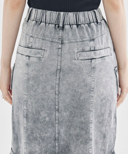 STUDIOUS(ステュディオス)の「【STUDIOUS/ステュディオス】ジャージ-カーゴスカート(スカート・レディース・ブラック/ライトグレー・FREE)」の12枚目の写真