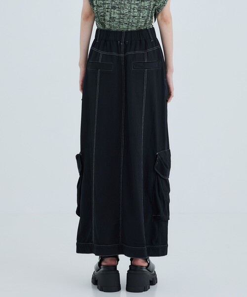 STUDIOUS(ステュディオス)の「【STUDIOUS/ステュディオス】ジャージ-カーゴスカート(スカート・レディース・ブラック/ライトグレー・FREE)」の19枚目の写真