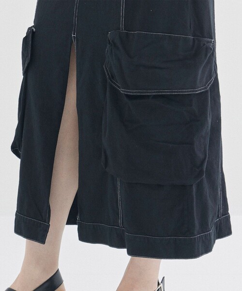 STUDIOUS(ステュディオス)の「【STUDIOUS/ステュディオス】ジャージ-カーゴスカート(スカート・レディース・ブラック/ライトグレー・FREE)」の22枚目の写真