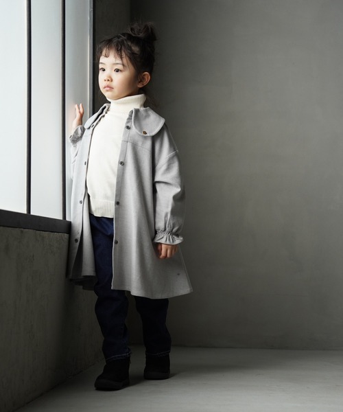 MAKE YOUR DAY（メイクユアデイ）の「ビッグカラーワンピース■80～140cm（ワンピース・キッズ・ブラック/ラベンダー/グレー・90/100/110/120/80/130/140）」の11枚目の写真