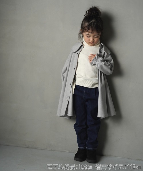 MAKE YOUR DAY（メイクユアデイ）の「ビッグカラーワンピース■80～140cm（ワンピース・キッズ・ブラック/ラベンダー/グレー・90/100/110/120/80/130/140）」の12枚目の写真