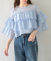 MAISON BREEZE | 【MAISON BREEZE】シアーポプリンティアードクロップドブラウス XNN(シャツ/ブラウス)