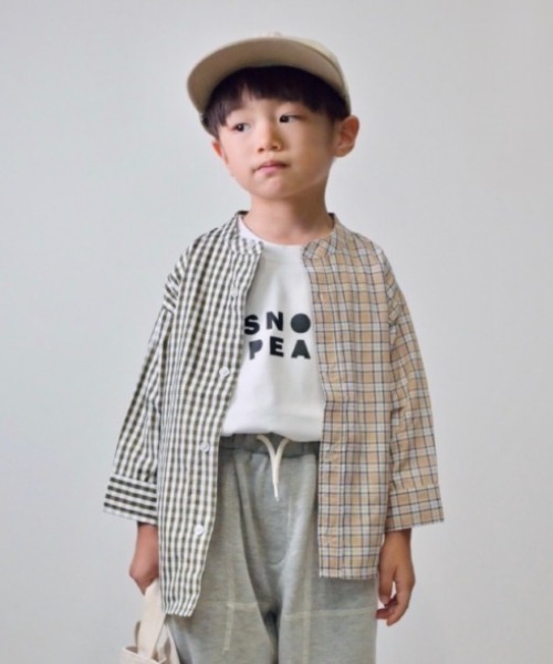 CIAOPANIC TYPY（チャオパニックティピー）の「【24AW新作】【KIDS】リメイク風アソートオーバーシャツ（シャツ/ブラウス・キッズ・レッド/ベージュ/ブルー・XX-LARGE/X-LARGE/LARGE/MEDIUM/SMALL）」の2枚目の写真