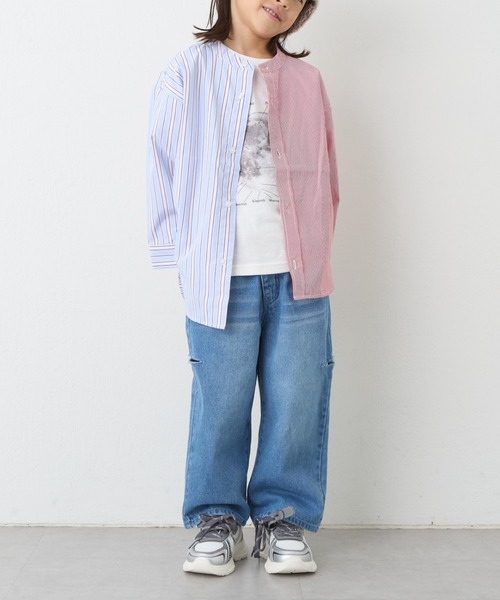 CIAOPANIC TYPY（チャオパニックティピー）の「【24AW新作】【KIDS】リメイク風アソートオーバーシャツ（シャツ/ブラウス・キッズ・レッド/ベージュ/ブルー・XX-LARGE/X-LARGE/LARGE/MEDIUM/SMALL）」の21枚目の写真