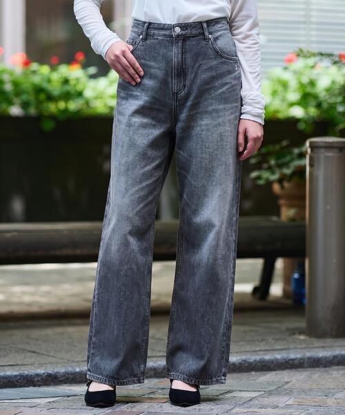 DRESSTERIOR(ドレステリア)の「ヴィンテージ加工ワイドデニムパンツ(デニムパンツ・レディース・ブルー/グレー・34/36/38/40)」の3枚目の写真