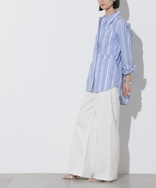 Apo(s)ture(アポスチャー)の「ARIA-001/チノワイドパンツ(チノパンツ・レディース・ベージュ/ネイビー/ホワイト/ブラック・XS/S/M/L/XL)」の15枚目の写真