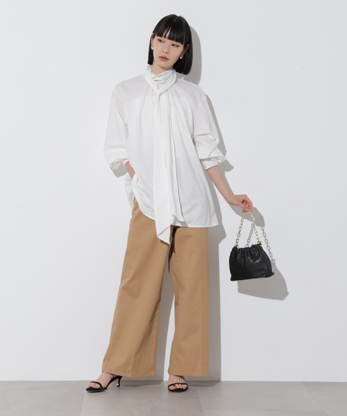 Apo(s)ture(アポスチャー)の「ARIA-001/チノワイドパンツ(チノパンツ・レディース・ベージュ/ネイビー/ホワイト/ブラック・XS/S/M/L/XL)」の19枚目の写真