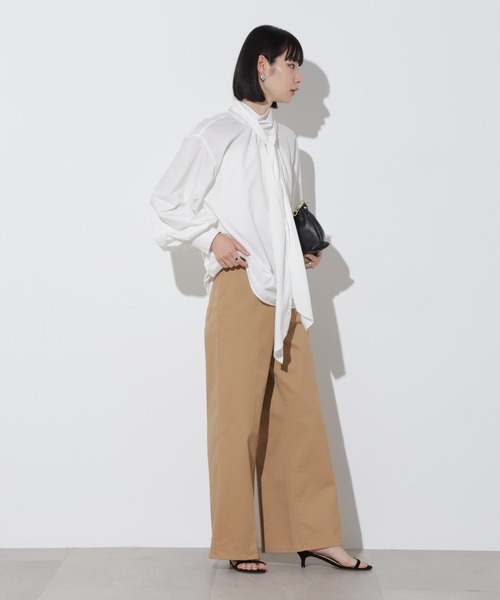 Apo(s)ture(アポスチャー)の「ARIA-001/チノワイドパンツ(チノパンツ・レディース・ベージュ/ネイビー/ホワイト/ブラック・XS/S/M/L/XL)」の9枚目の写真