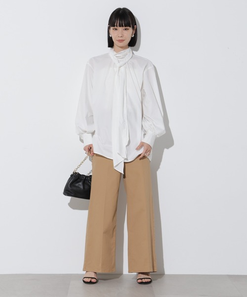 Apo(s)ture(アポスチャー)の「ARIA-001/チノワイドパンツ(チノパンツ・レディース・ベージュ/ネイビー/ホワイト/ブラック・XS/S/M/L/XL)」の8枚目の写真