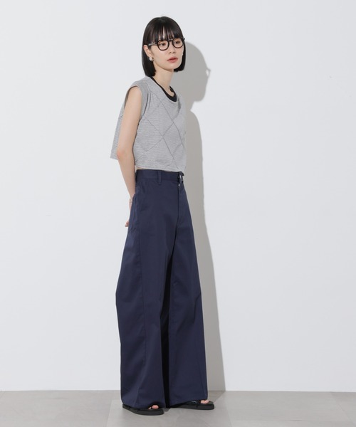 Apo(s)ture(アポスチャー)の「ARIA-001/チノワイドパンツ(チノパンツ・レディース・ベージュ/ネイビー/ホワイト/ブラック・XS/S/M/L/XL)」の18枚目の写真