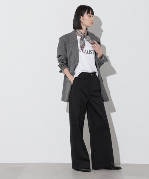 Apo(s)ture(アポスチャー)の「ARIA-001/チノワイドパンツ(チノパンツ・レディース・ベージュ/ネイビー/ホワイト/ブラック・XS/S/M/L/XL)」の6枚目の写真