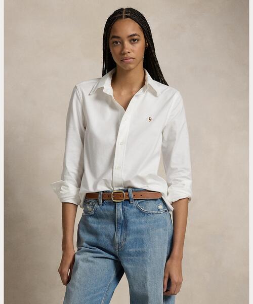 POLO RALPH LAUREN(ポロ ラルフ ローレン)の「スリム フィット ストレッチ オックスフォード シャツ(シャツ/ブラウス・レディース・ホワイト・8/6/4/2/0/00)」の1枚目の写真