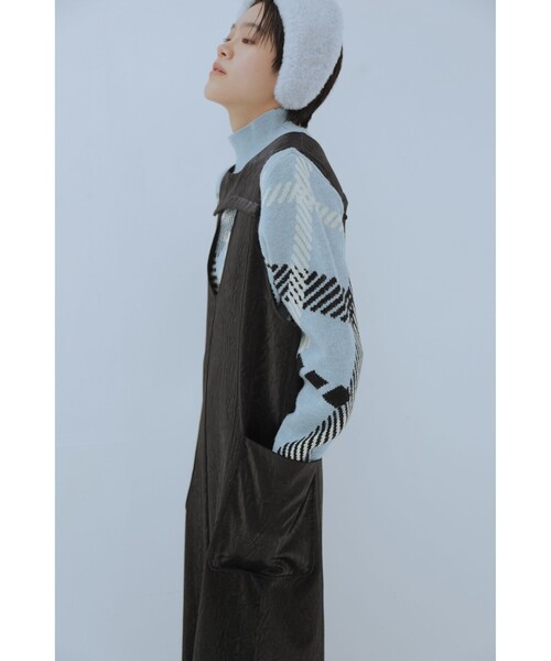 Ray BEAMS(レイビームス)の「ビッグ チェック ハイネック ニット(ニット/セーター・レディース・オフホワイト/ライトブルー・ONE SIZE)」の20枚目の写真