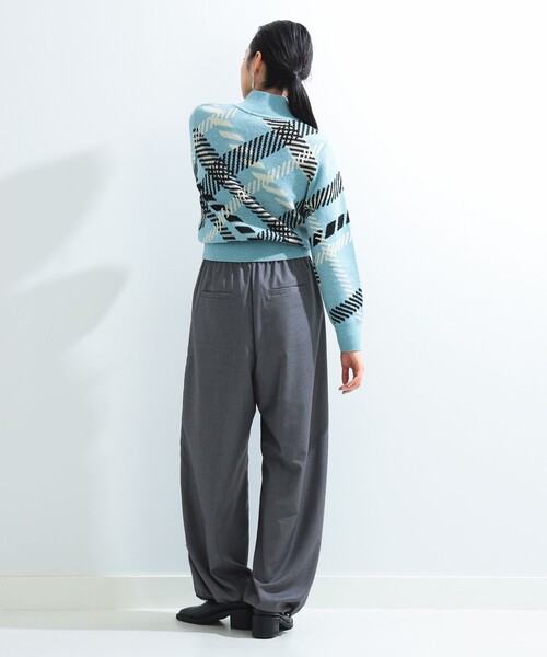 Ray BEAMS(レイビームス)の「ビッグ チェック ハイネック ニット(ニット/セーター・レディース・オフホワイト/ライトブルー・ONE SIZE)」の16枚目の写真