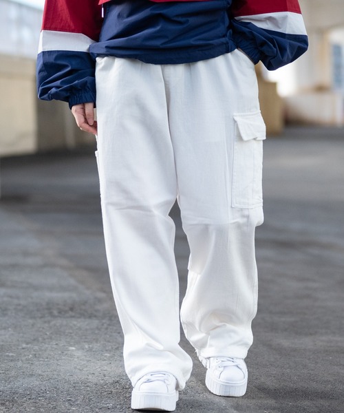 JOHN'S CLOSET(ジョンズクローゼット)の「【13】ONE SIZE イージーワークパンツ(デニムパンツ・メンズ・ダークブラック/ワンウォッシュ/サックスブルー/ホワイト/ブラック・FREE)」の2枚目の写真