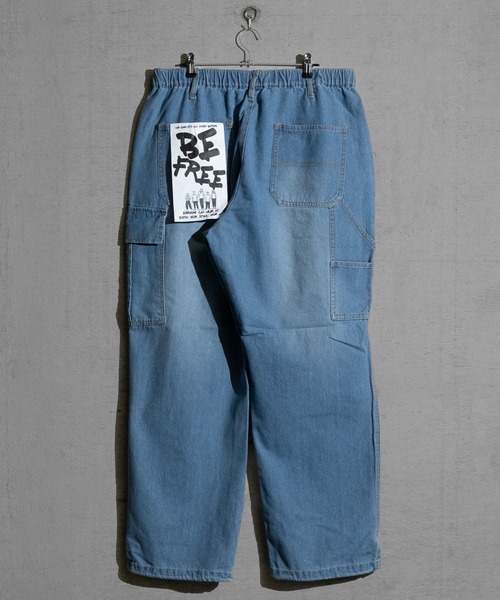 JOHN'S CLOSET(ジョンズクローゼット)の「【13】ONE SIZE イージーワークパンツ(デニムパンツ・メンズ・ダークブラック/ワンウォッシュ/サックスブルー/ホワイト/ブラック・FREE)」の8枚目の写真