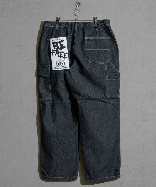 JOHN'S CLOSET(ジョンズクローゼット)の「【13】ONE SIZE イージーワークパンツ(デニムパンツ・メンズ・ダークブラック/ワンウォッシュ/サックスブルー/ホワイト/ブラック・FREE)」の9枚目の写真