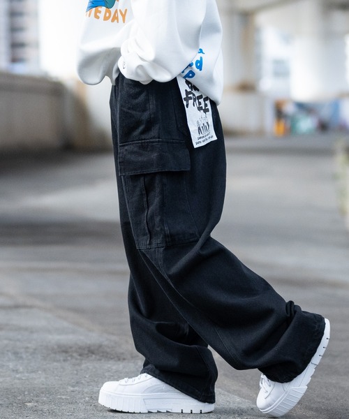 JOHN'S CLOSET(ジョンズクローゼット)の「【13】ONE SIZE イージーワークパンツ(デニムパンツ・メンズ・ダークブラック/ワンウォッシュ/サックスブルー/ホワイト/ブラック・FREE)」の13枚目の写真