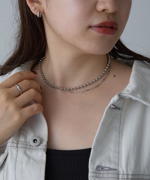 COLONY 2139（コロニートゥーワンスリーナイン）の「アシメボールチェーンネックレス（ネックレス・レディース・ゴールド/シルバー・FREE）」の6枚目の写真